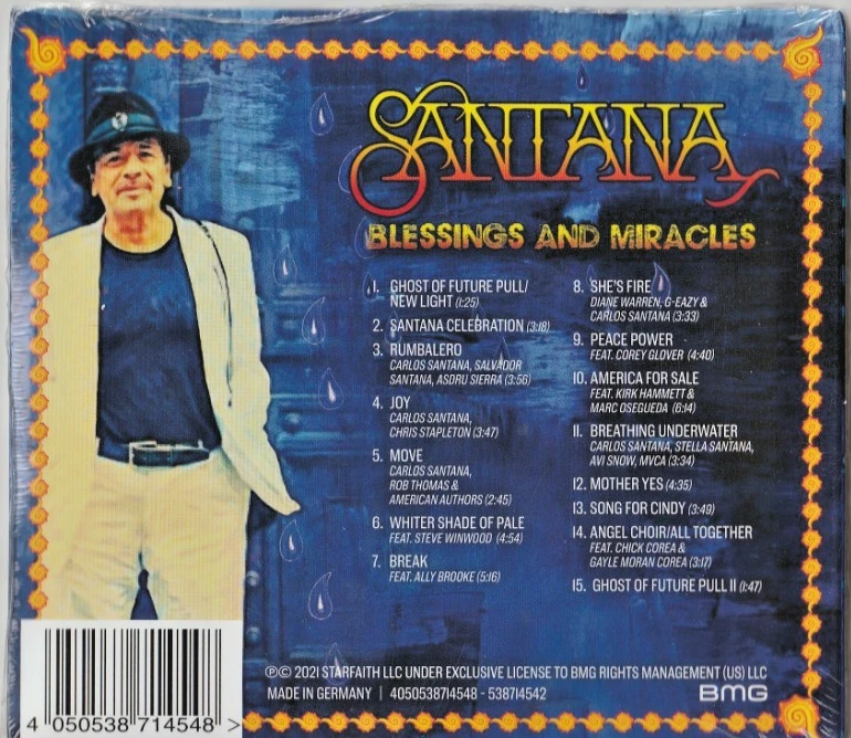 Santana - CD - Blessings And Miracles - Digisleeve - 2021 - NEUWARE! - Bild 2 von 2