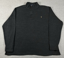 Polo Ralph Lauren 1/4 Zip Pullover 2XL Gray Estate Rib Sweater Preppy Mock Neck