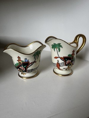 Vintage Handpainted Noritake Morimura Porcelain Cream & Sugar - Early 1900-1940