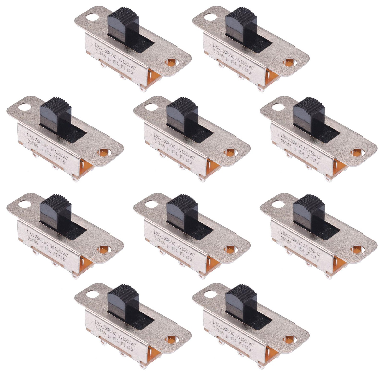 10 x On-On Standard Slide Switch DPDT 1.5A