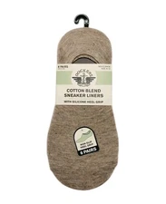 6 Pair Dockers Men's Cotton Sock Sneaker Shoe Liners Size 6-12.5 With Heel Grip 