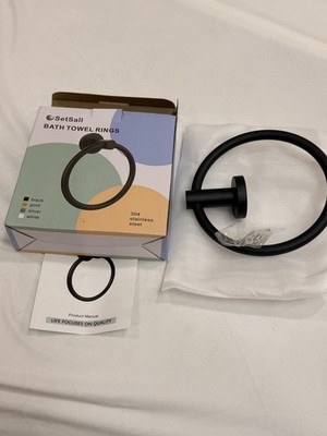 SetSail Black 304 Stainless Steel Wall-Mounted Bathroom Towel Ring
