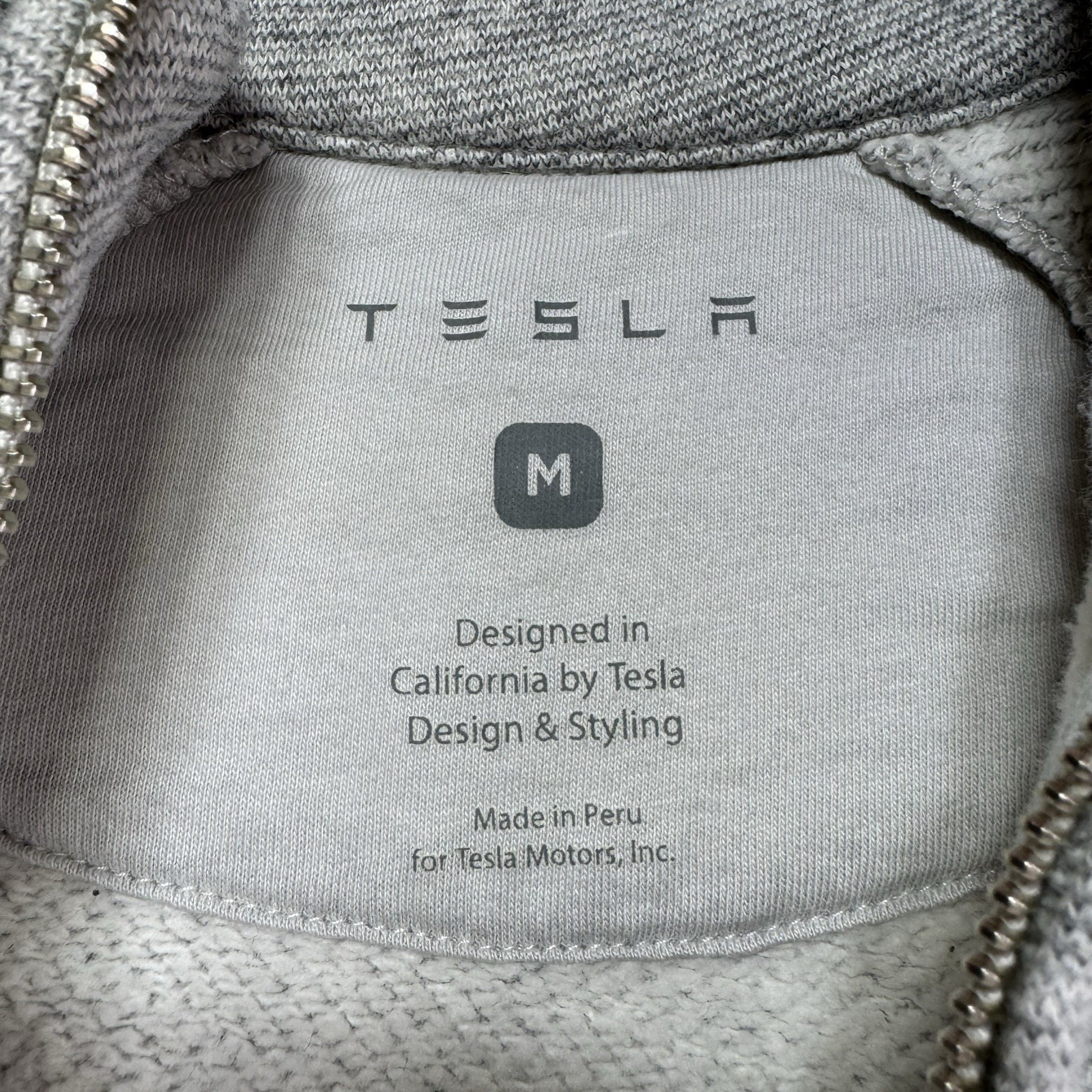Tesla Zip Jacket Size Medium Gray Embroidered Log… - image 4