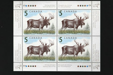 Canada #1693 $5 Moose OG MNH-XF Pane of 4