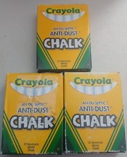 Vintage Crayola An Du Septic Anti Dust Chalk Lot of 3 Boxes School Korea READ
