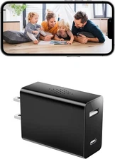 NJINALW Wireless Smart Charger Camera - Mini HD 1080P WiFi Camera with Night Vis