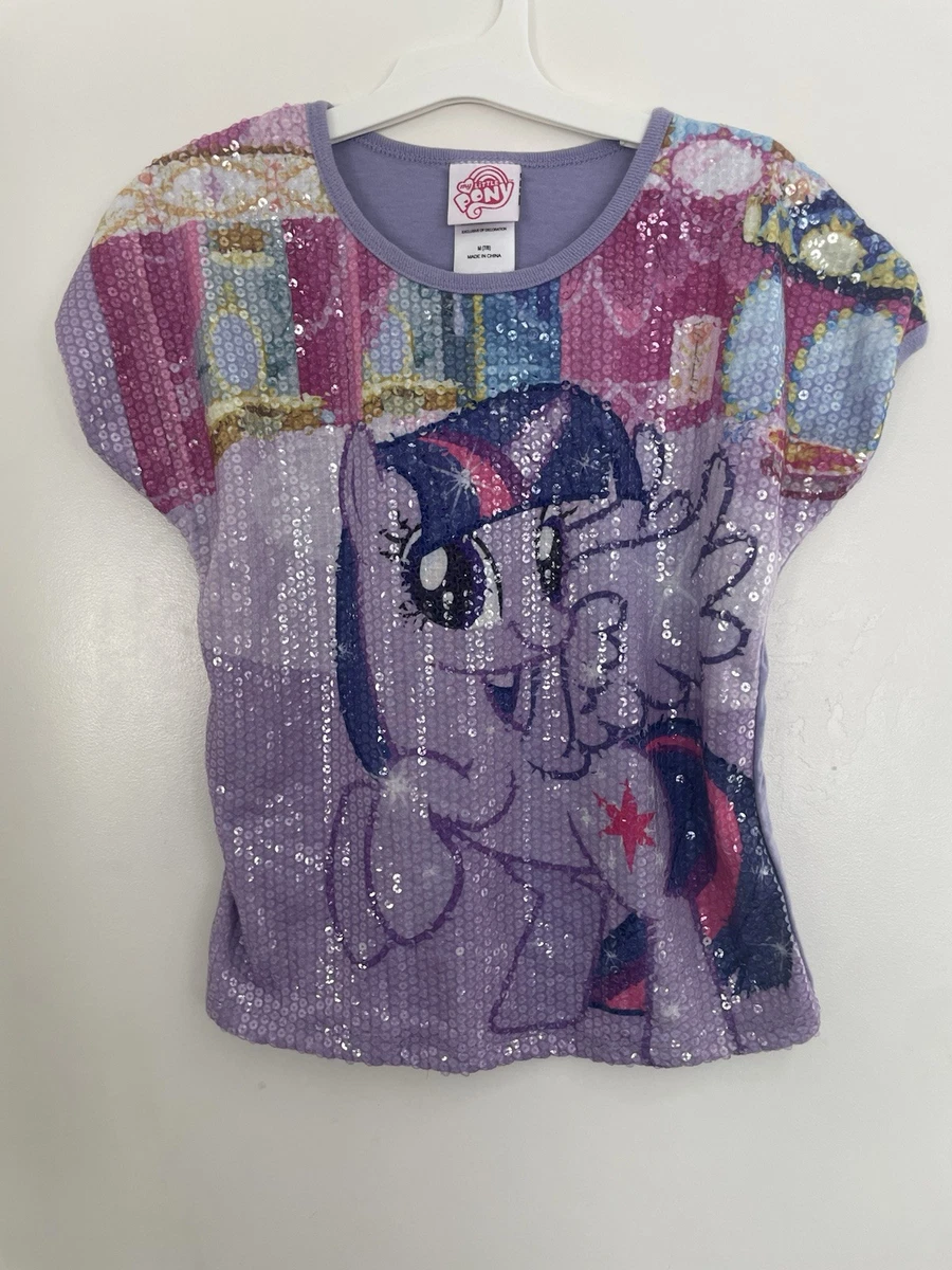 T-shirt My Little Pony Brodé 2004 - Taille 4 Fille - Rose/jaune - Occasion Très Bon état