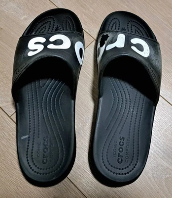 CROCS Badelatschen, Farbe Schwarz, Gr. 41/42 , gebrauchter Zustand  - Bild 1 von 4
