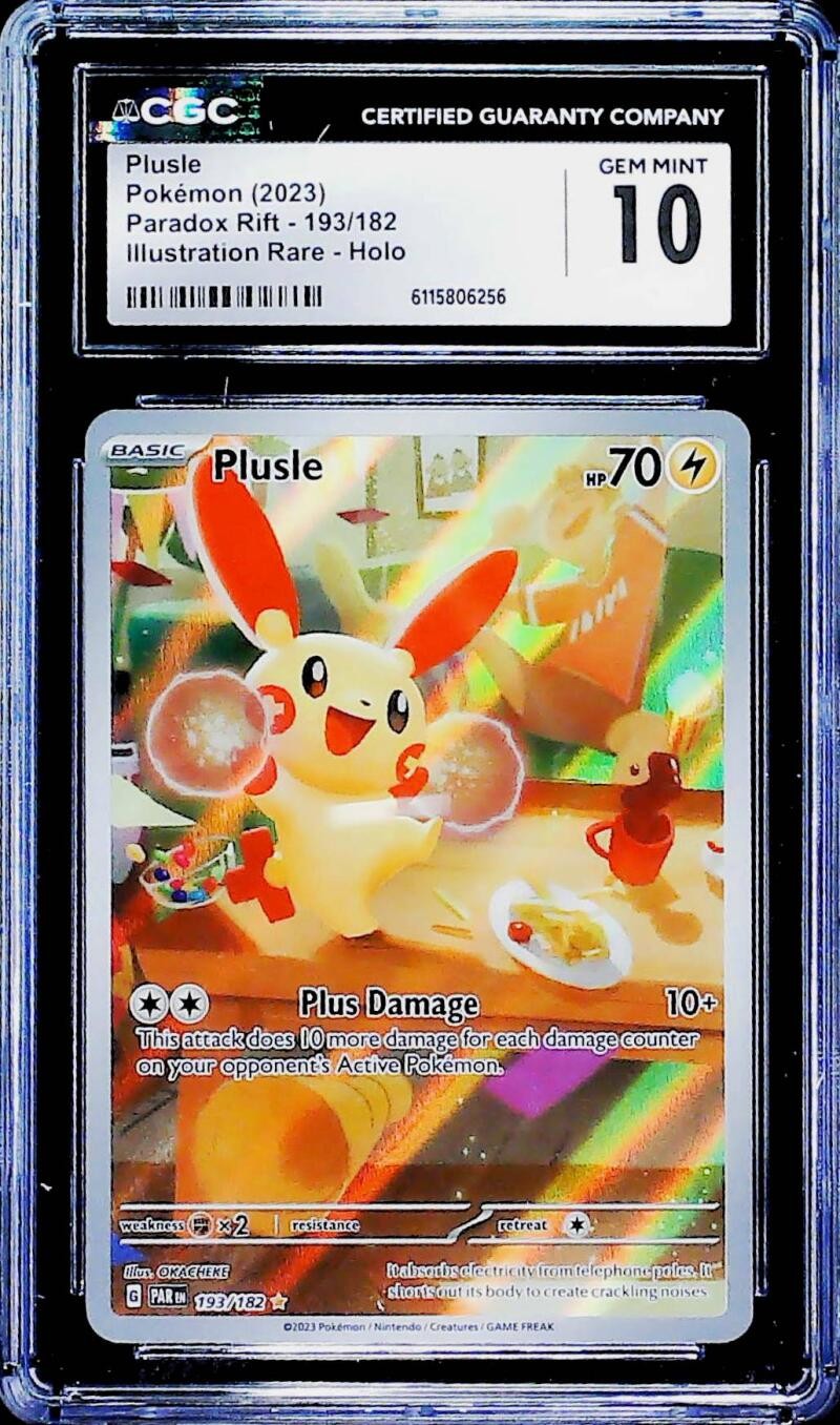 Pokemon Plusle Illustration Rare Paradox Rift 193/182 CGC 10 Gem Mint