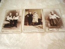 3 Victorian Cabinet Photos of Nicely Dressed Children KP