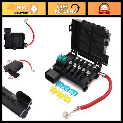 Battery Fuse Box Block Terminal with 9 Fuses for VW Beetle Jetta Golf MK4 99-04