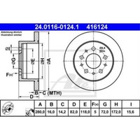 ATE 2X Bremsscheibe Hinten Ø280Mm Voll FüR Peugeot Boxer Kasten Fiat Ducato 244