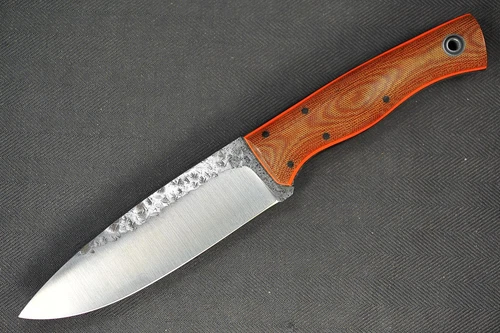 Fiddleback Forge Duke by Andy Roy .15" A2 Blade, Full Tan Canvas Micarta Handle