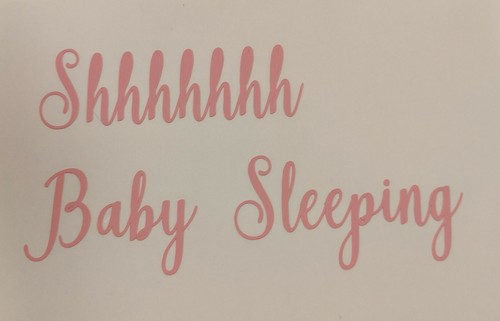 Calcomanía adhesiva de pared rosa para puerta para dormir bebé Shhhhh - Imagen 2 de 2