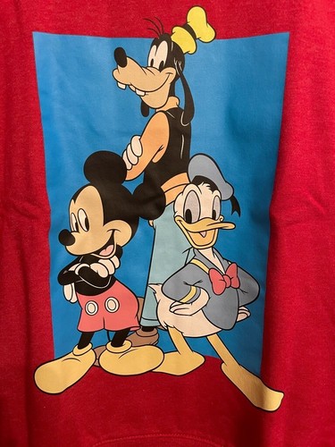 Mickey Mouse And Friends Disney Boys Fleece Sweatshirt Red Heathered Crew M New - Picture 3 of 5