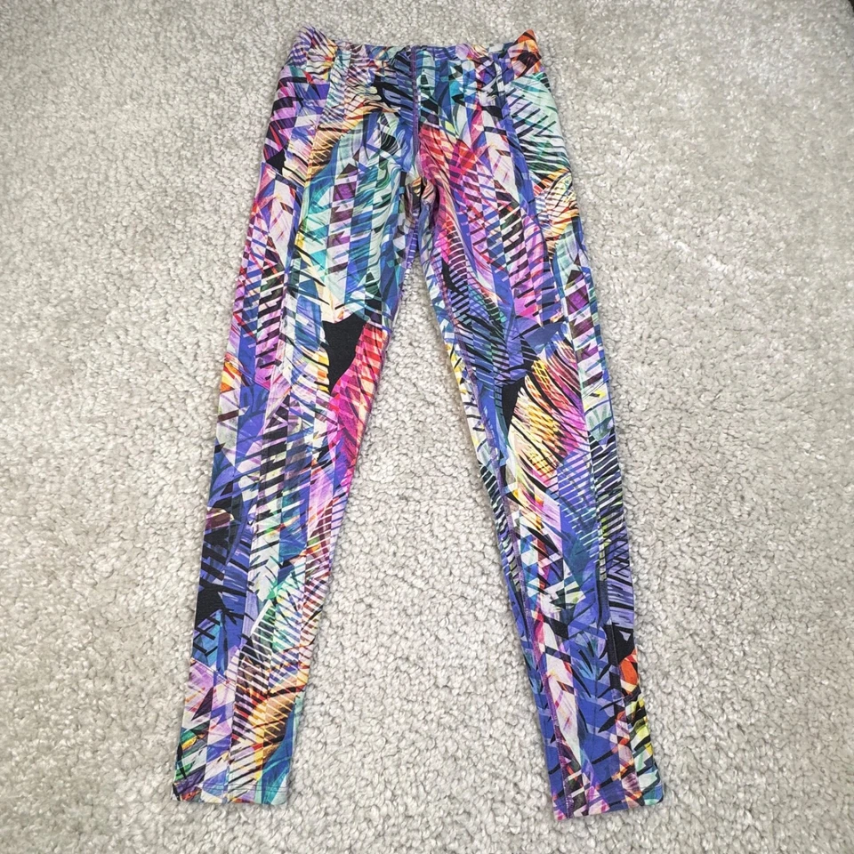 Dona Jo Activewear Legging Purple Pink Print Low Rise Womens XS - Image 2 of 4