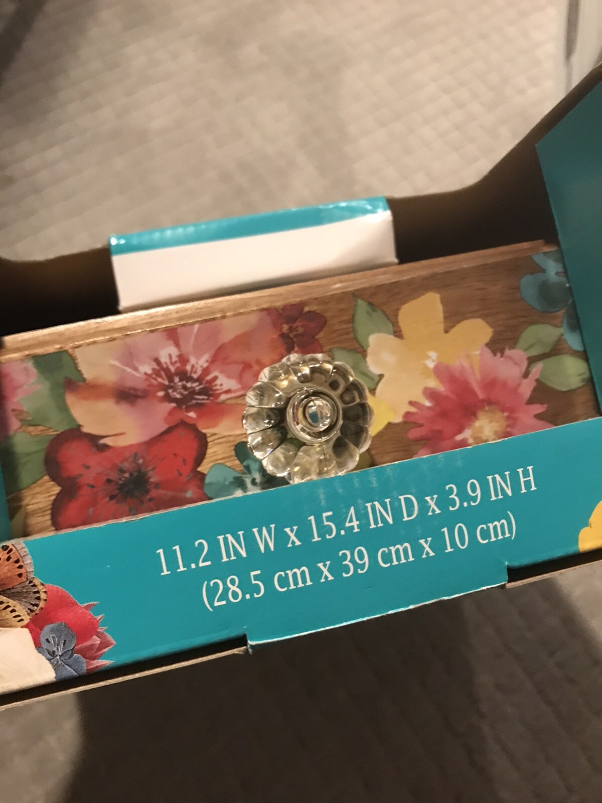 Pioneer Woman Coffee Pod Organizer Rustic Acacia Wood Wildflower Whimsy