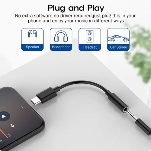 USB-C Type C to 3.5mm AUX Headphone Jack Adapter Lot For iPhone 15/Android Phone - Picture 8 of 16