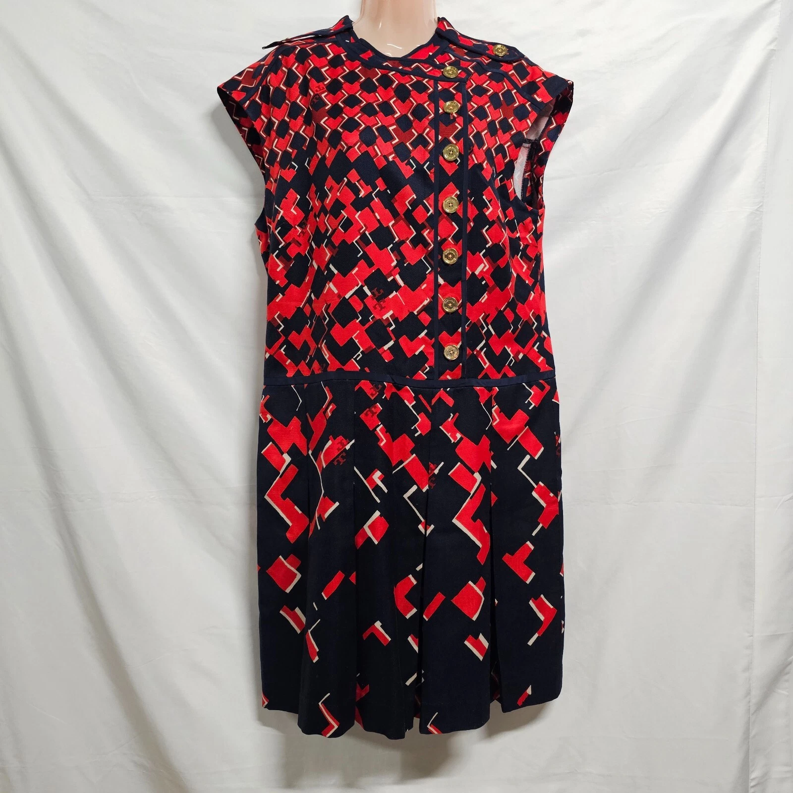 Abito donna Tory Burch Truman plissettato in seta taglia 12