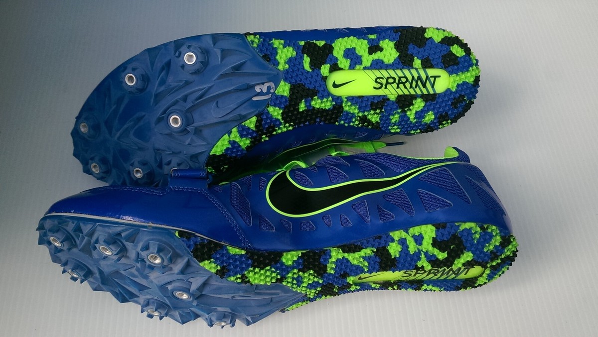 New Nike Zoom Rival S Sprint Shoes Mens 12 Track Blue/Neon 