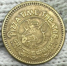 1981 CHUCK E CHEESE TOKEN BRASS die crack error Pizza Time Theatre Showbiz CEC
