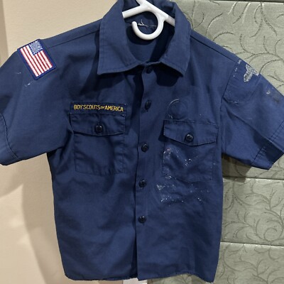 Cub Scout Boy Scouts BSA UNIFORM SHIRT Youth Medium Short Sleeve W28