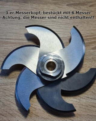 Der ALBEXKLUSIV 3er Kutter Messerkopf passend für den Beeketal BFK9 Kutter