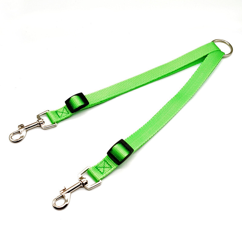2 Way Dog Dual Leash Pet Lead Double Coupler Adjustable Walk Nylon