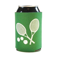 10 Tennis Can Coolers, Racket / Ball Design, Insulated Can Coolies Koozies Cozy