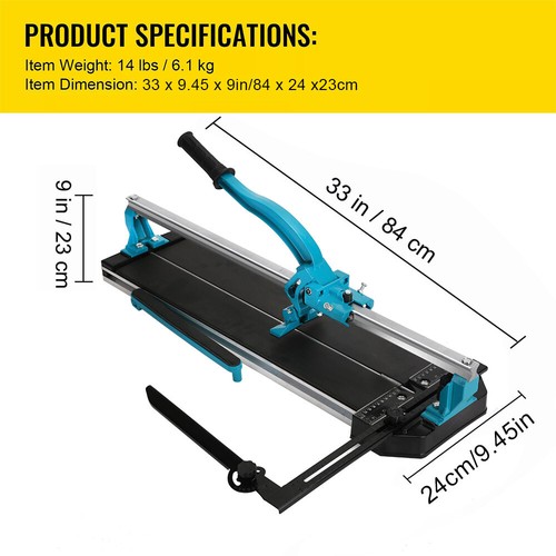 600 mm Manual Tile Cutter Cutting Breaker Machine Single Rail Double Brackets - Picture 12 of 12