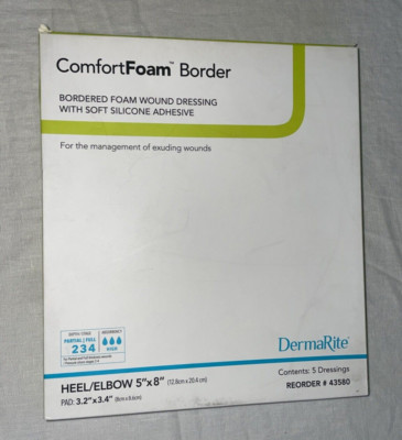 DermaRite Comfort Foam Border Wound Soft Silicone Adhesive Heel/Elbow Dressings