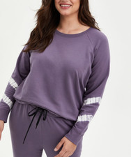 TORRID PURPLE TIE-DYE LONG SLEEVE FRENCH TERRY ACTIVE SWEATSHIRT TOP Sz 2 2X