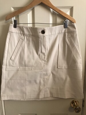 Ann Taylor Pencil Skirt Women s Size 14 Petite Beige Cotton 20  Length
