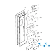 GE Refrigerator Shelf, Door Bin and Cover, Part #WR71X10297 & WR71X10298