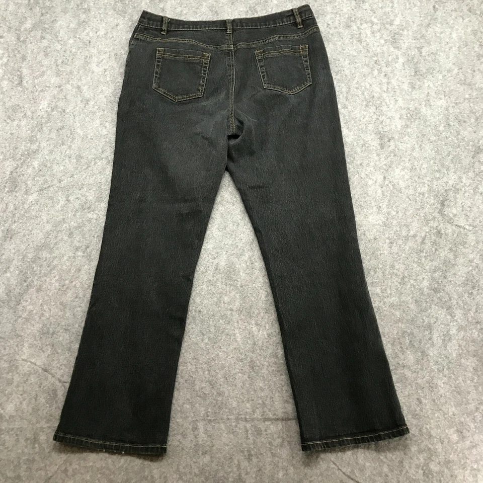 Pantalones de mezclilla DG2 by Diane Gilman para mujer talla 10P negros flexibles pierna recta tiro medio Foto 2 de 4