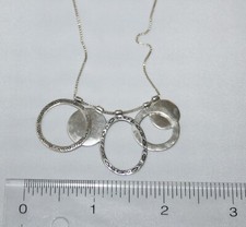 SIlpada Sterling Silver Five Etched Circles "Most Clever" Pendant Necklace N2911