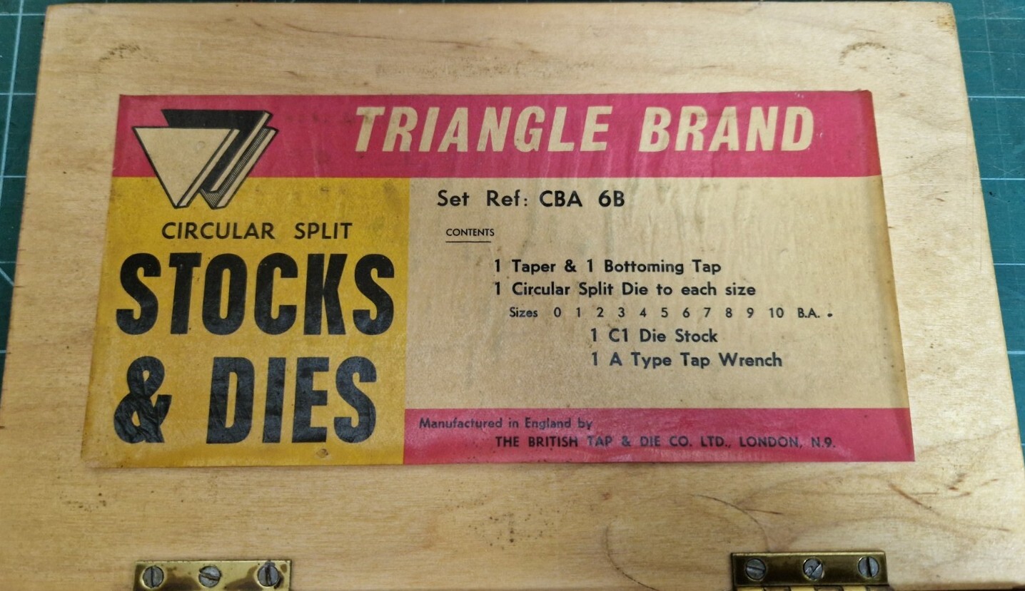 Triangle Brand Boxed Tap and Die Set Vintage British Tap And Die Co Ltd