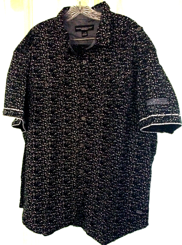 MEN'S 3X Truth Substance Common Sense Black Polka Dot Short Sleeve Shirt button - Picture 5 of 7