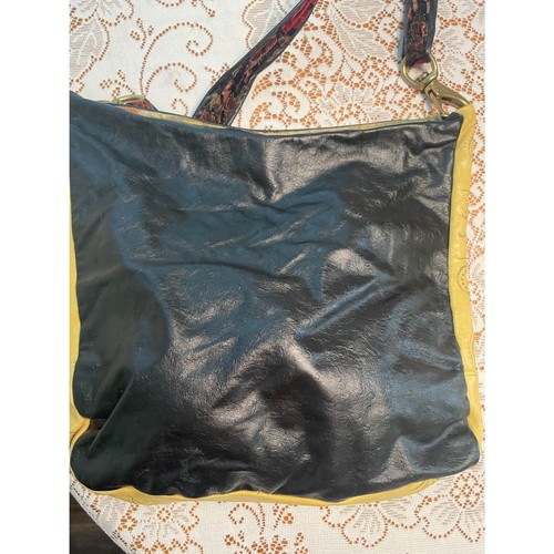 Handmade Festival Hobo Artsy Leather & Satin Renaissance Handbag Crossbody Bag - Picture 9 of 15