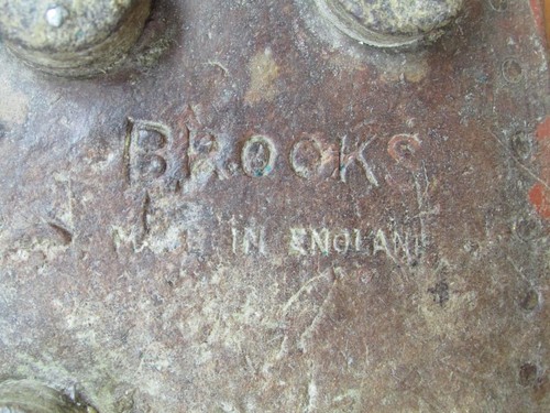 Vintage 1900s Brooks Leather Football Soccer Boots Shoes Stacked Cleats Antique - Picture 10 of 11