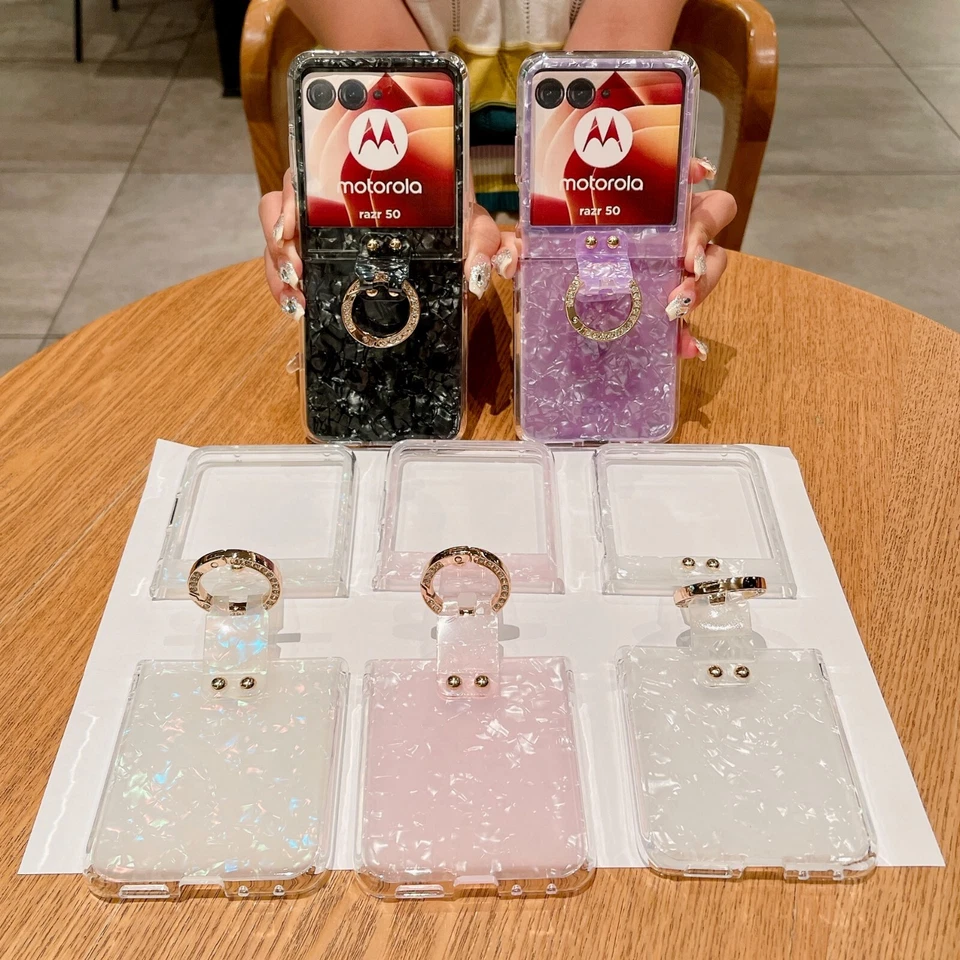 3D Bling Clear TPU Ring Flip Case For Motorola Razr 60/50 2025 Clear Soft Film - Image 2 of 4