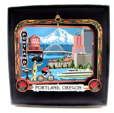 Portland Oregon Ornament Famous City Landmarks, Personalize w Year Charm 2018-26