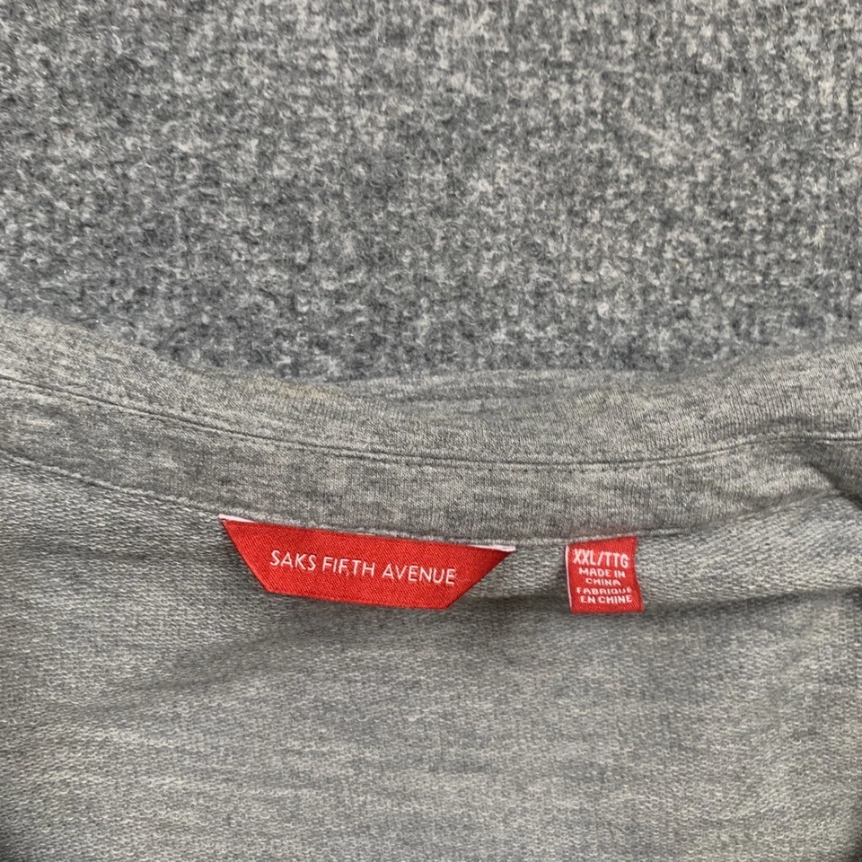 Blazer Saks Fifth Avenue para Hombres XXL 2XL Gris Jaspeado Algodón Chaqueta Abotonada Foto 3 de 4