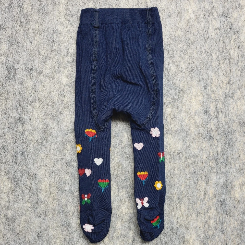 Medias con pies Hanna Andersson bebé niña 60 cm 3-6 meses azul marino estampado Foto 3 de 4