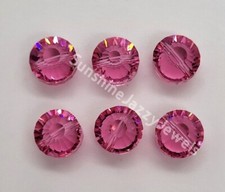 6pc Swarovski Crystal Rose Tablet 5101 Beads; 3 Sizes: 9mm, 10mm or 12mm