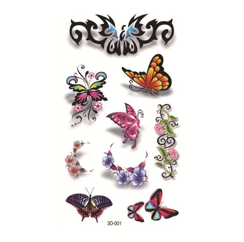 3D Multi-coloured Designed Temporary Tattoo Waterproof Body Art Tattoo Sticker - Picture 11 of 39