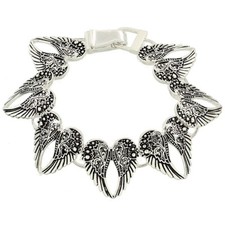 Angel Wings Bracelet Magnetic Clasp Faith Religious Heaven Love 7626