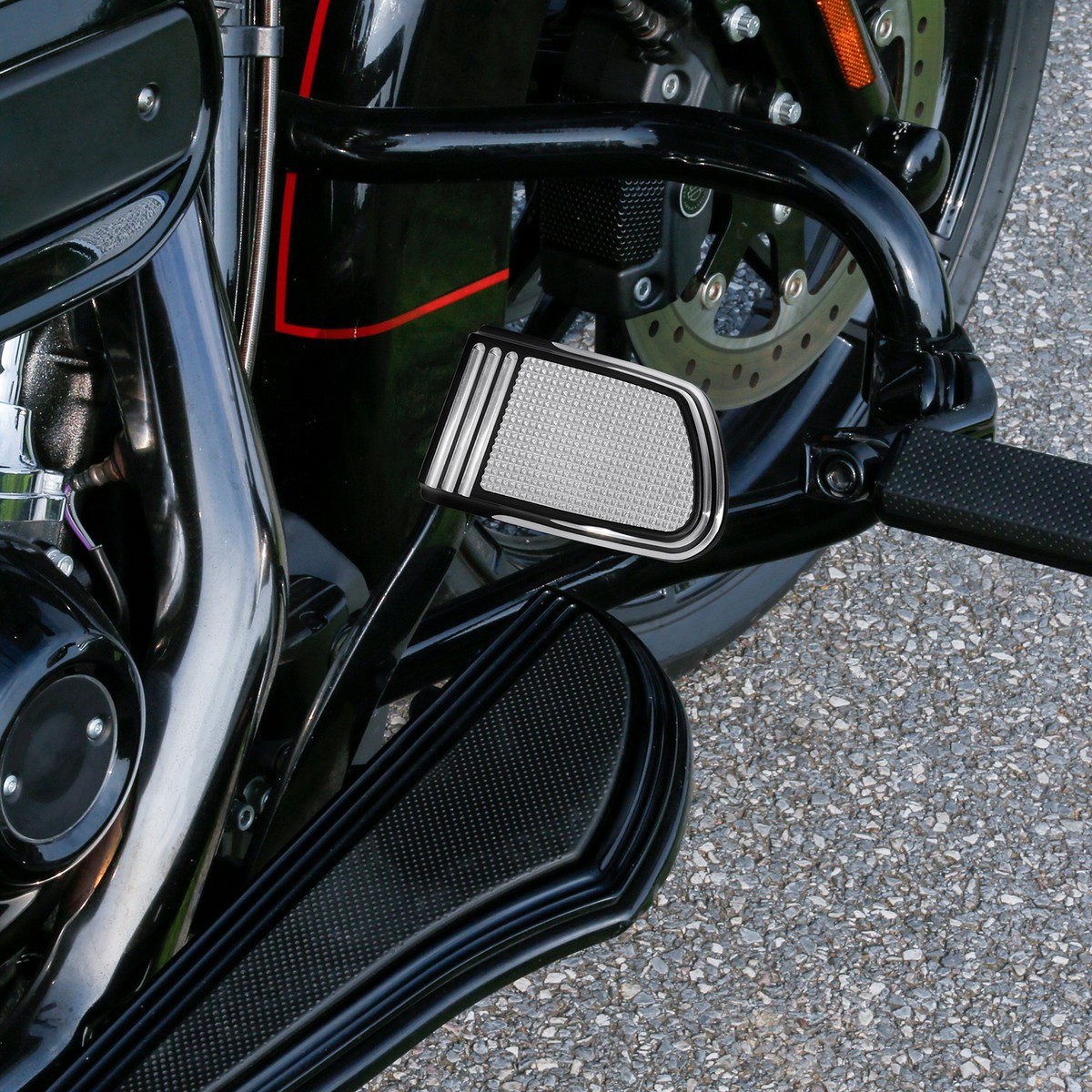S Brake Pedal Pad FootPegs Fit For Harley Touring Electra