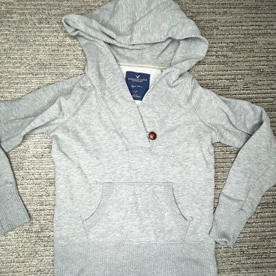 American Eagle Size S Girls Youth Hoodie Pullover Long Sleeve Full Zip Gray