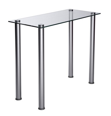 New Clear Glass Top Metal Base Writing Desk Table CT-015